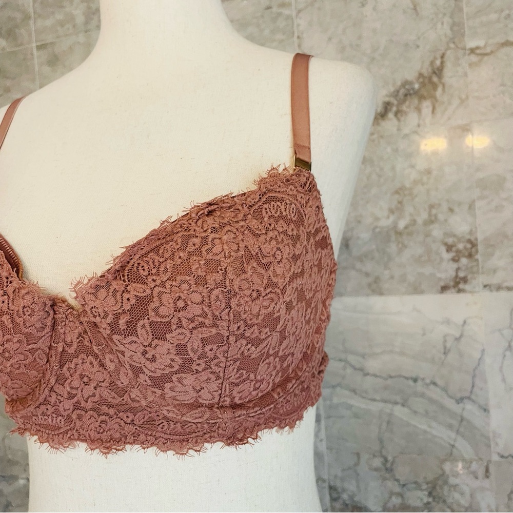 Aerie Real Power Plunge Push Up New Blooms Lace Bra - Picture 4 of 8